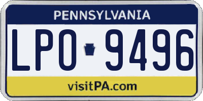 PA license plate LPO9496