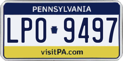 PA license plate LPO9497