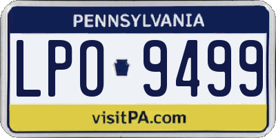 PA license plate LPO9499