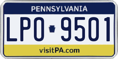PA license plate LPO9501