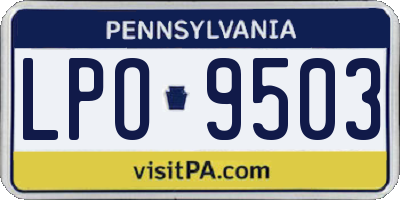 PA license plate LPO9503