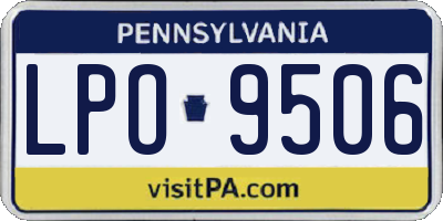 PA license plate LPO9506