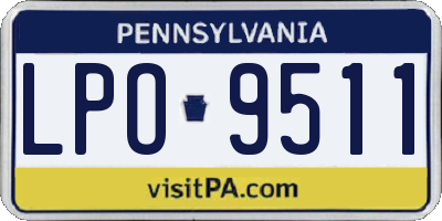 PA license plate LPO9511