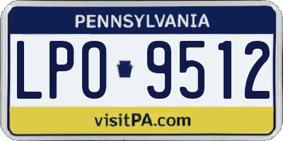 PA license plate LPO9512
