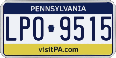 PA license plate LPO9515