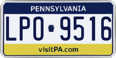 PA license plate LPO9516
