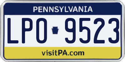 PA license plate LPO9523