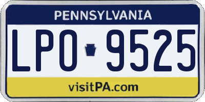 PA license plate LPO9525