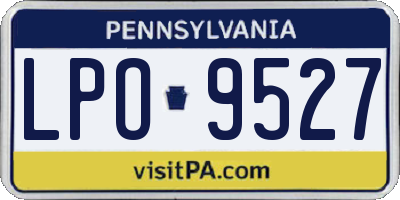 PA license plate LPO9527