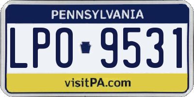 PA license plate LPO9531