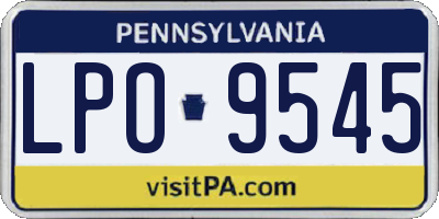 PA license plate LPO9545