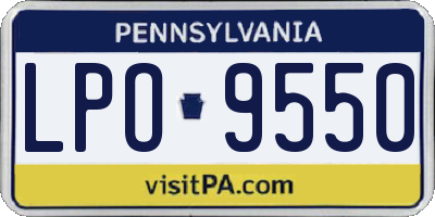 PA license plate LPO9550