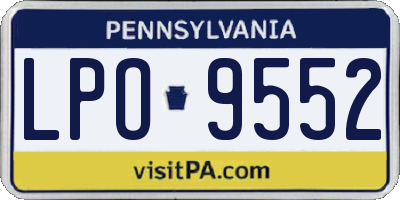 PA license plate LPO9552
