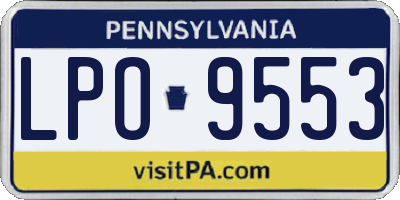 PA license plate LPO9553