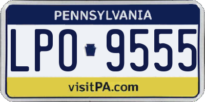 PA license plate LPO9555
