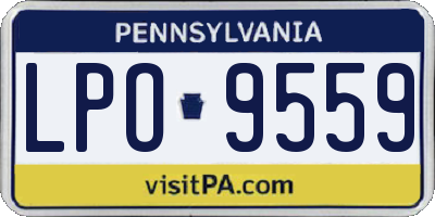 PA license plate LPO9559