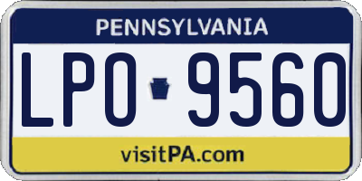 PA license plate LPO9560