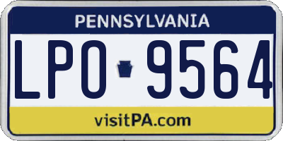 PA license plate LPO9564