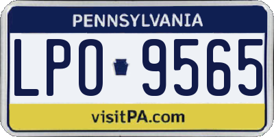PA license plate LPO9565
