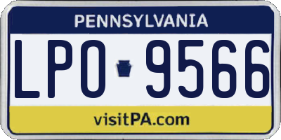 PA license plate LPO9566