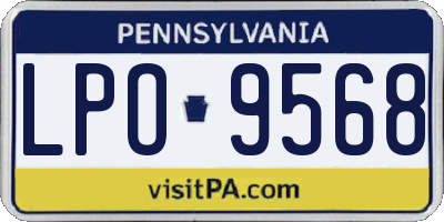 PA license plate LPO9568