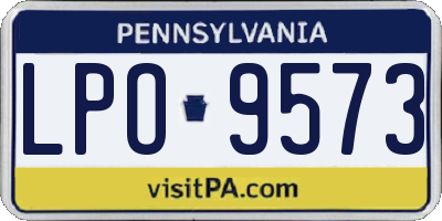 PA license plate LPO9573