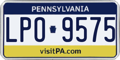 PA license plate LPO9575