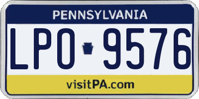 PA license plate LPO9576
