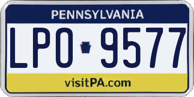 PA license plate LPO9577