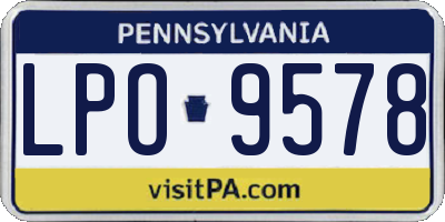 PA license plate LPO9578