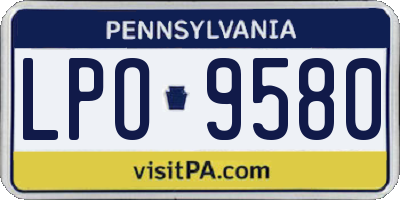 PA license plate LPO9580