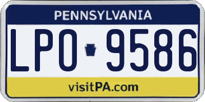 PA license plate LPO9586