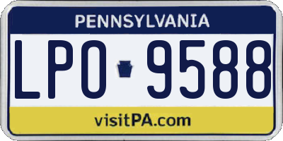 PA license plate LPO9588