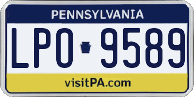 PA license plate LPO9589