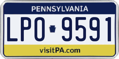 PA license plate LPO9591
