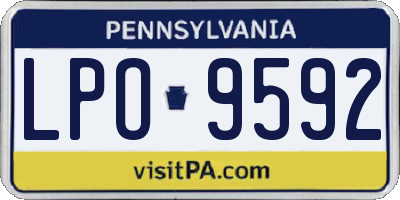 PA license plate LPO9592