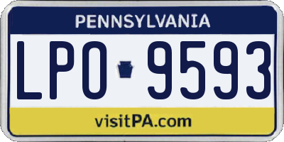 PA license plate LPO9593