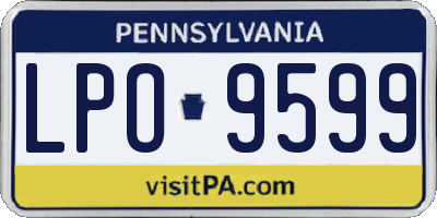 PA license plate LPO9599