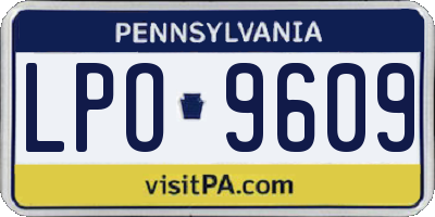 PA license plate LPO9609