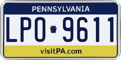 PA license plate LPO9611