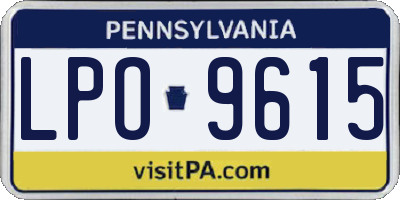 PA license plate LPO9615