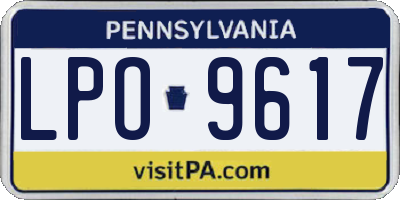 PA license plate LPO9617