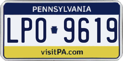 PA license plate LPO9619