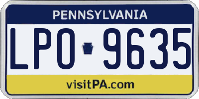 PA license plate LPO9635