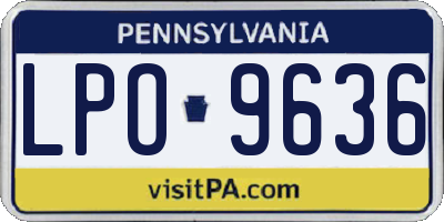 PA license plate LPO9636