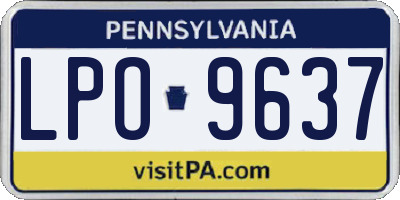 PA license plate LPO9637