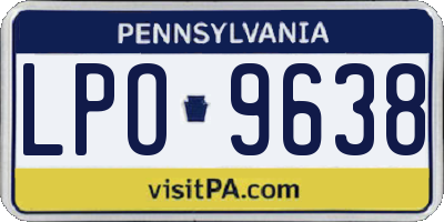 PA license plate LPO9638