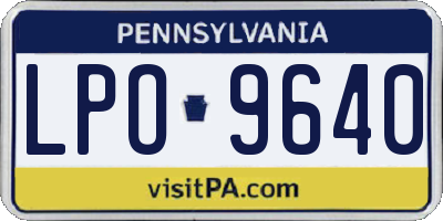 PA license plate LPO9640