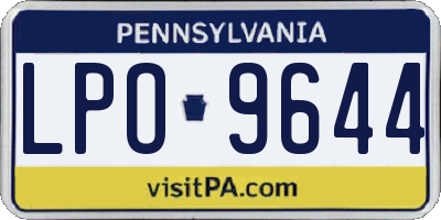 PA license plate LPO9644