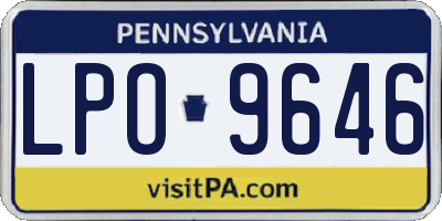 PA license plate LPO9646